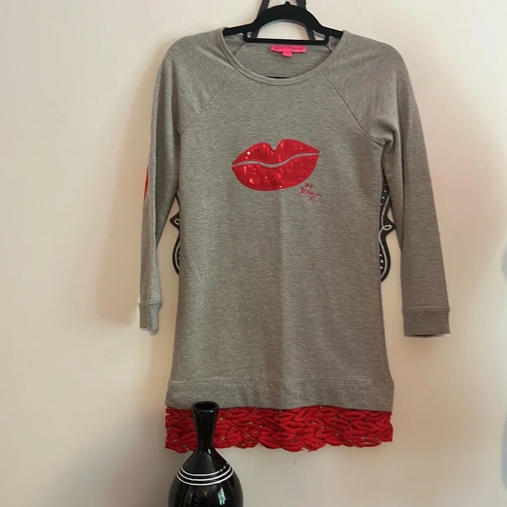 Betsey Johnson Red Sequin Lips Dress - Picture 3 of 5